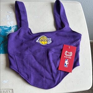 Forever 21 Purple Zip-Front Crop Top